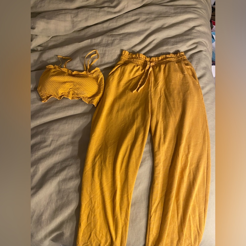 Two piece yellow set, both are a small
